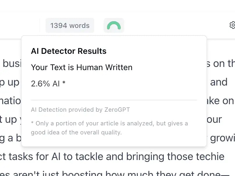 AI Detector Results