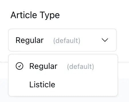 Article Type Selector